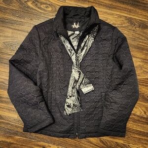 Neyelle Quilted Black Light Coat Jacket Size L NWOT